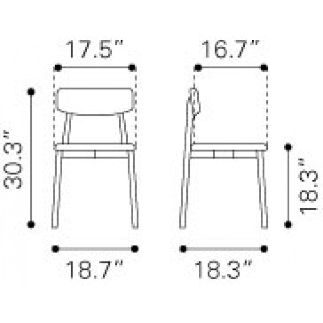 Silla  Modelo Newman - Nuez/Gris