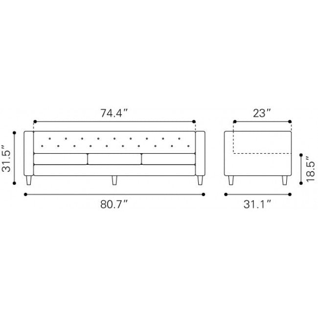 Sofa Modelo Grant - Turquesa
