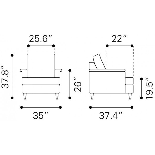 Sillon Modelo Campbell - Gris