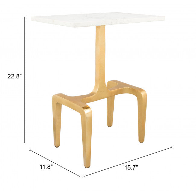 Mesa Lateral Clement - Oro/Blanco