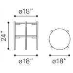 Mesa Lateral Mina - Oro/Blanco