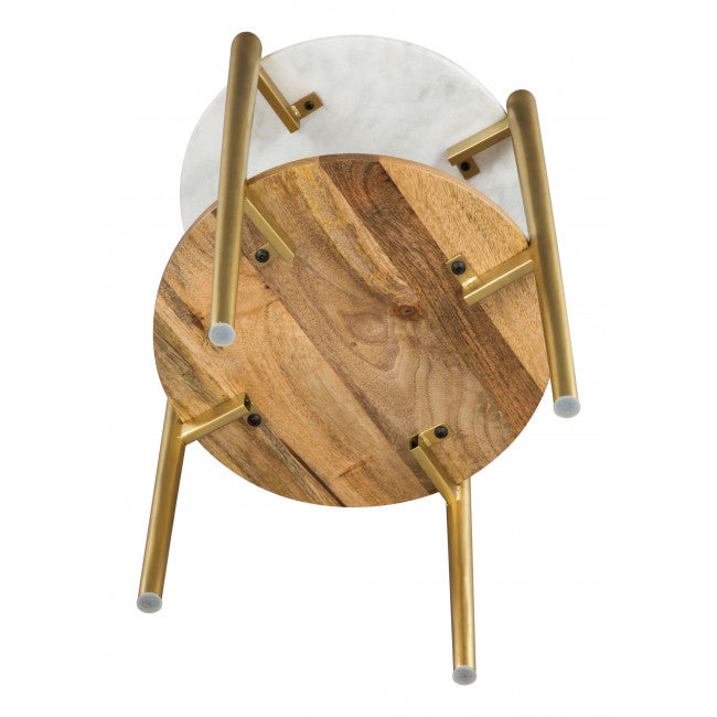 Mesa Lateral Mina - Oro/Blanco
