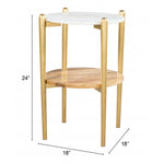 Mesa Lateral Mina - Oro/Blanco