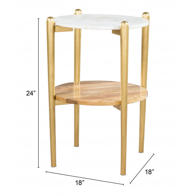 Mesa Lateral Mina - Oro/Blanco
