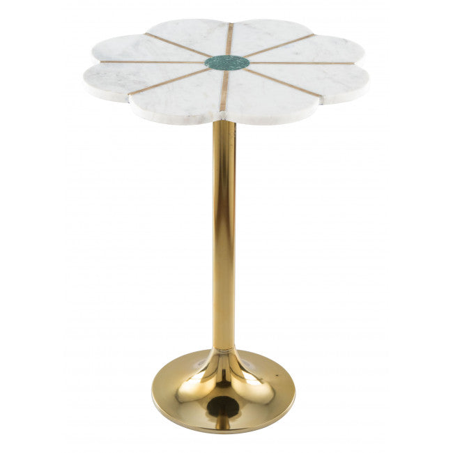 Mesa Lateral Scallop - Oro/Blanco