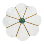 Mesa Lateral Scallop - Oro/Blanco