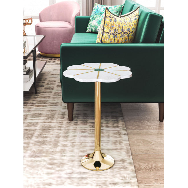 Mesa Lateral Scallop - Oro/Blanco