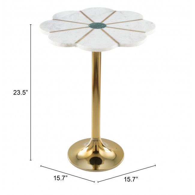 Mesa Lateral Scallop - Oro/Blanco