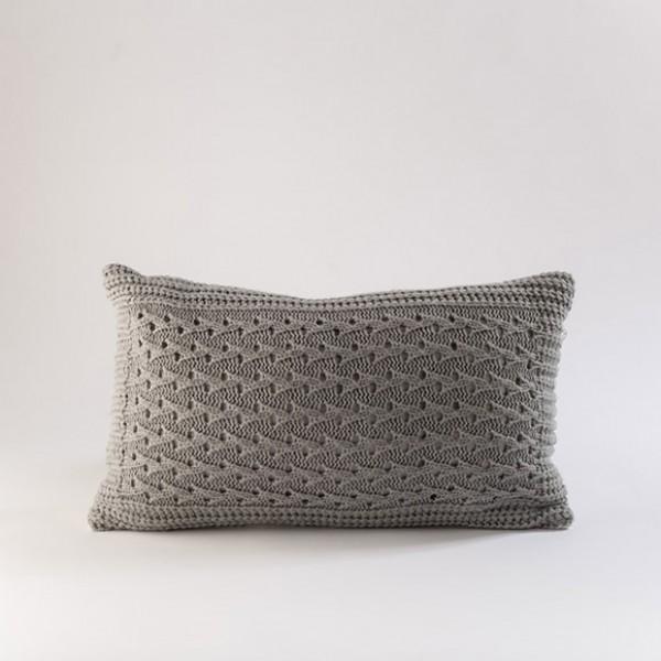 Cojin Tejido Gris 30X50 - Gris
