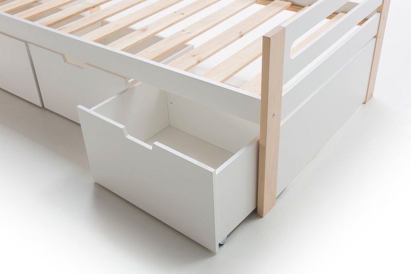 Cama Canguro Slyke - Blanco y Madera