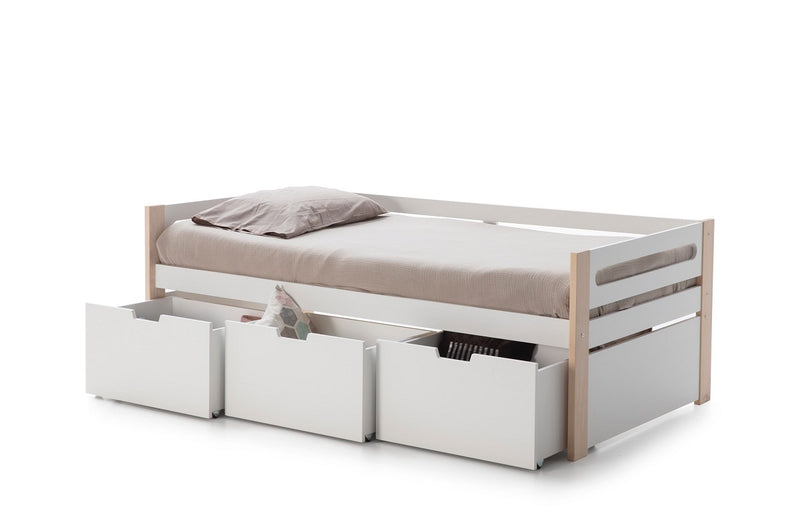 Cama Canguro Slyke - Blanco y Madera