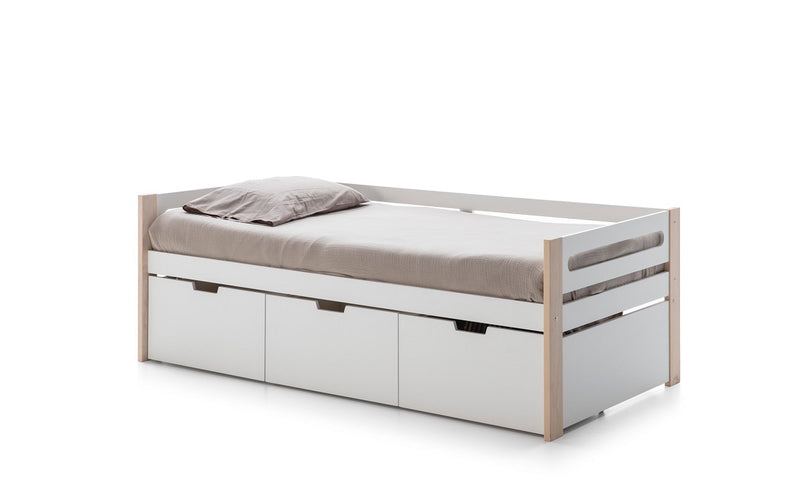 Cama Canguro Slyke - Blanco y Madera