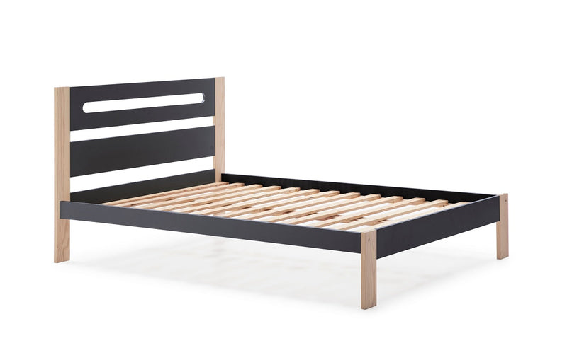 Cama Slyke - Gris Oscuro y Madera