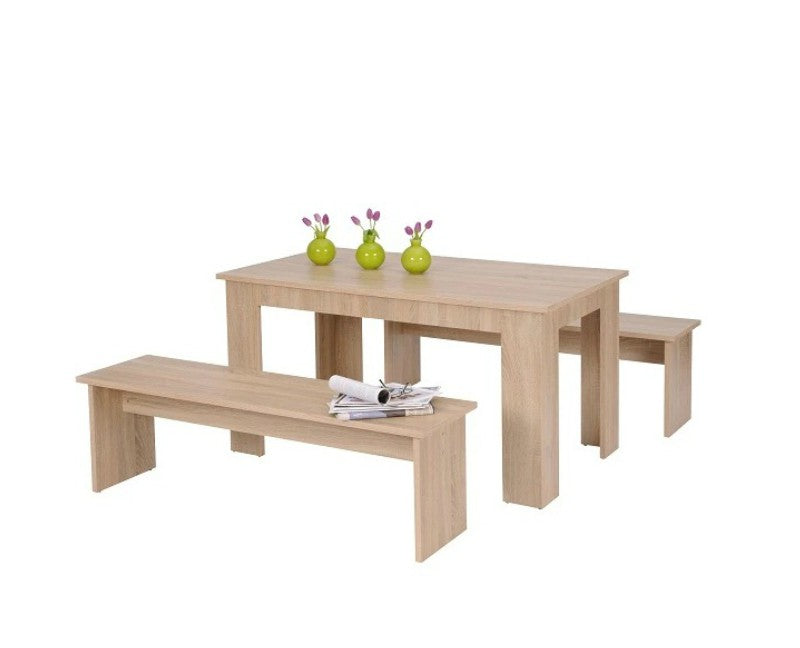 Comedor Con 2 Bancos Kamin Roble