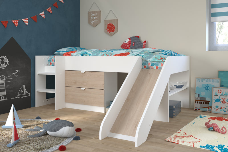 Cama Infantil Reus - Blanco y Roble