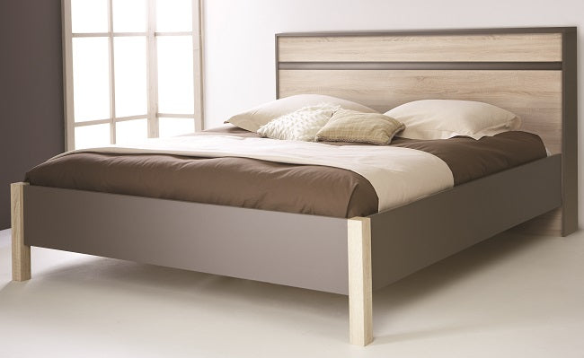 Cama Matrimonial Servien Roble Cepillado Y Lava