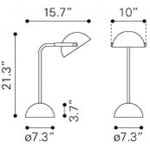 Lampara de Mesa Modelo Irving - Blanco/Cobre/Negro