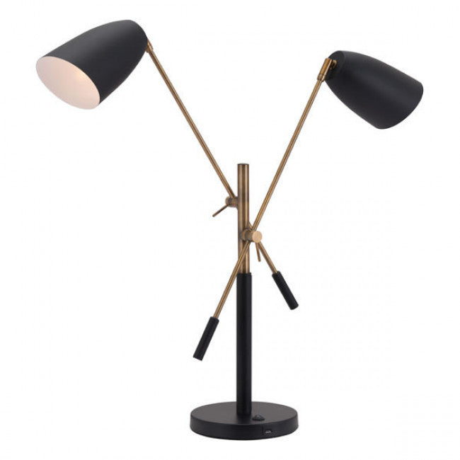 Lampara de Mesa Modelo Tanner - Negro/Cobre