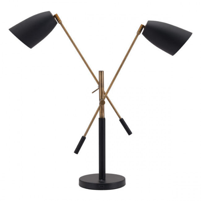 Lampara de Mesa Modelo Tanner - Negro/Cobre