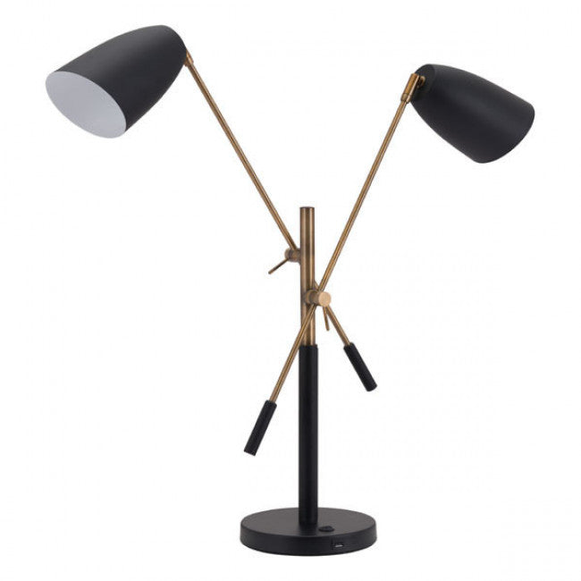 Lampara de Mesa Modelo Tanner - Negro/Cobre