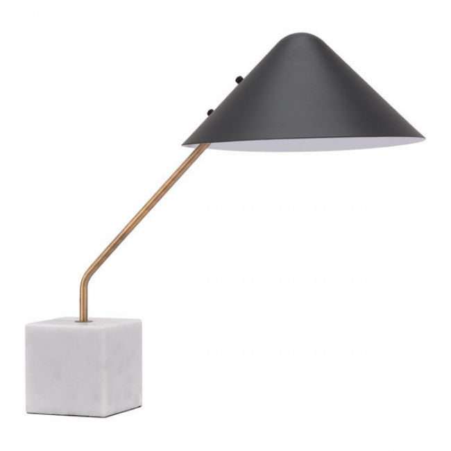 Lampara de Mesa Modelo Pike - Blanco/Cobre/Negro