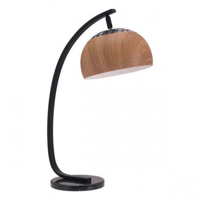 Lampara de Mesa Modelo Brentwood - Negro/Nogal