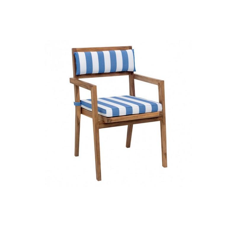 Cojin (Asiento) Para Exterior Nautical - Azul Y Blanco