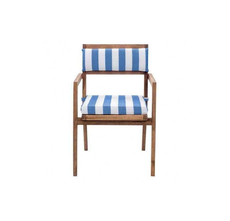 Cojin (Asiento) Para Exterior Nautical - Azul Y Blanco