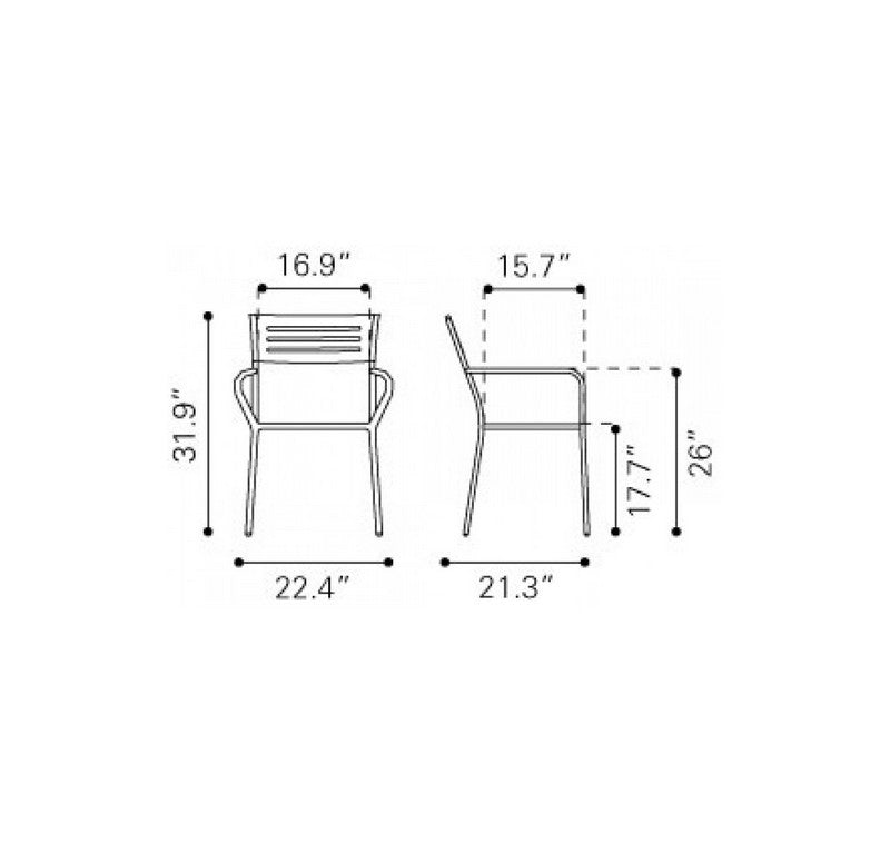 Silla Para Jardin Wald Con Brazos - Blanco