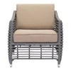 Silla Con Brazos Para Exterior Modelo Trek Beach - Gris con Blanco