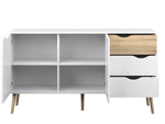 Buffet Modelo Kiel - Roble Sonoma Y Blanco