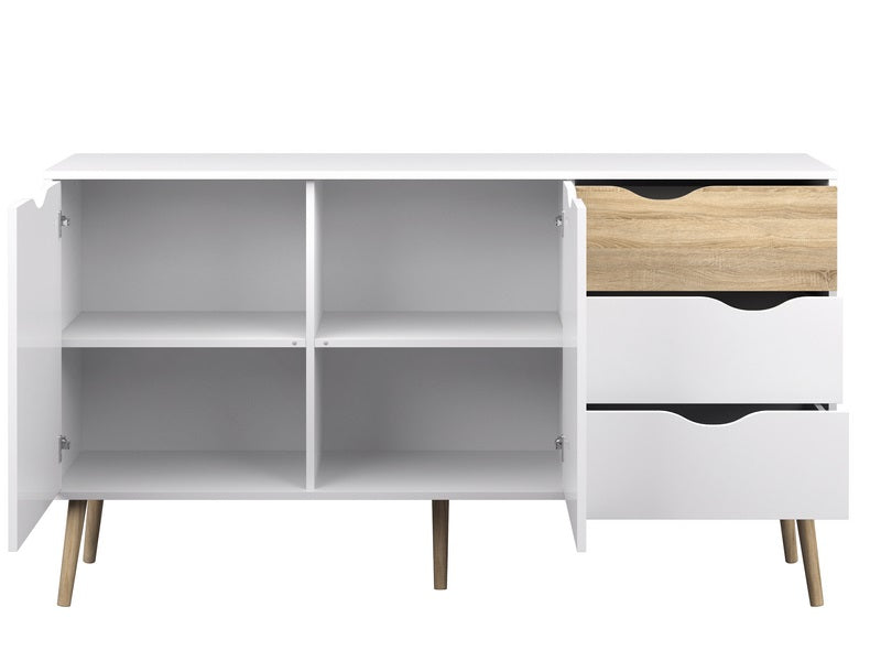 Buffet Modelo Kiel - Roble Sonoma Y Blanco