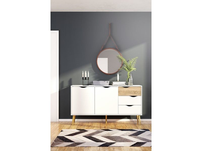 Buffet Modelo Kiel - Roble Sonoma Y Blanco