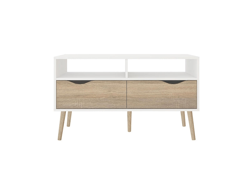 Mesa Para Tv Modelo Kiel 1 - Roble Sonoma Y Blanco