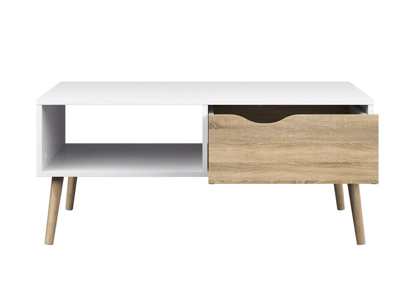 Mesa De Centro Modelo Kiel - Roble Sonoma Y Blanco