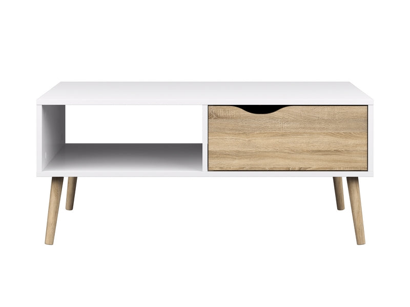 Mesa De Centro Modelo Kiel - Roble Sonoma Y Blanco
