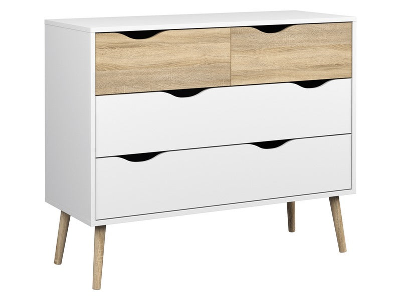 Cómoda Modelo Kiel - Roble Sonoma Y Blanco