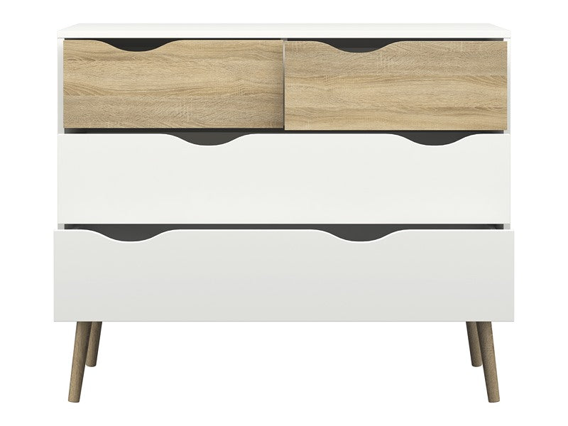 Cómoda Modelo Kiel - Roble Sonoma Y Blanco