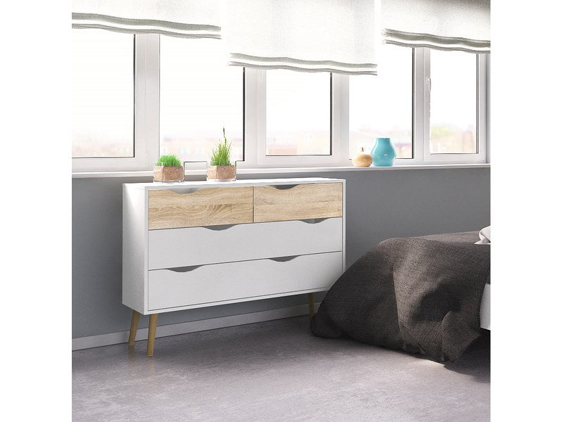 Cómoda Modelo Kiel - Roble Sonoma Y Blanco