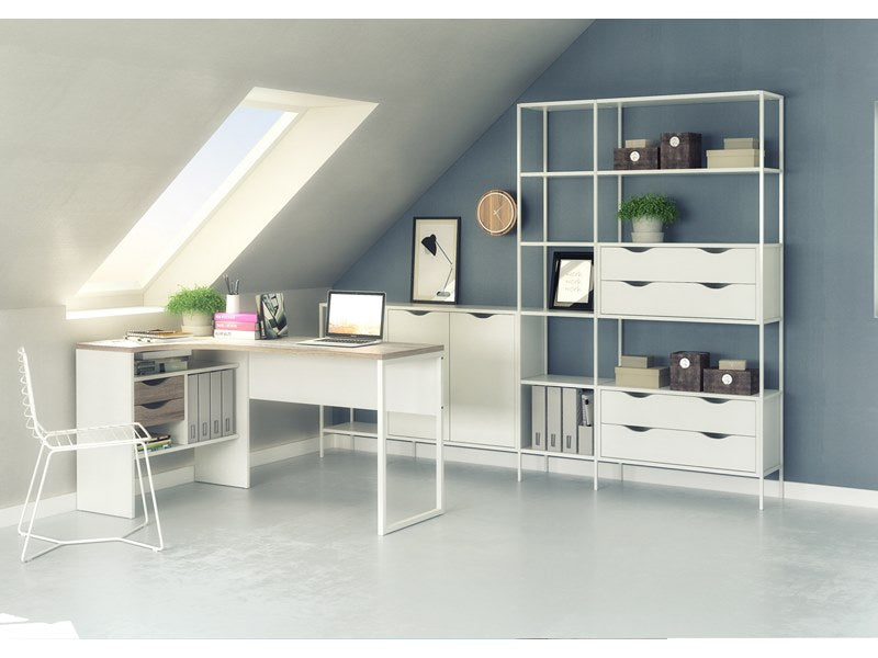 Escritorio Modelo Halle Plus 1 - Trufa Y Blanco