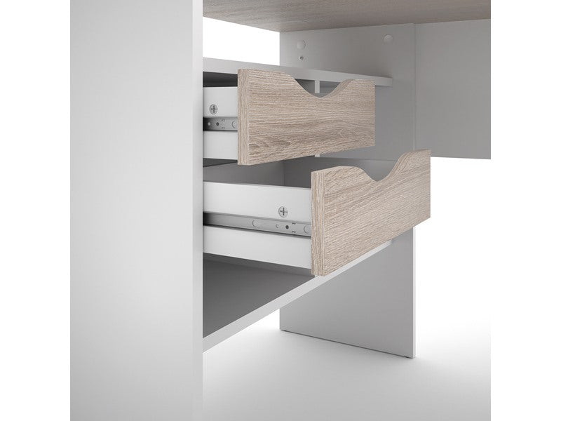 Escritorio Modelo Halle Plus 1 - Trufa Y Blanco