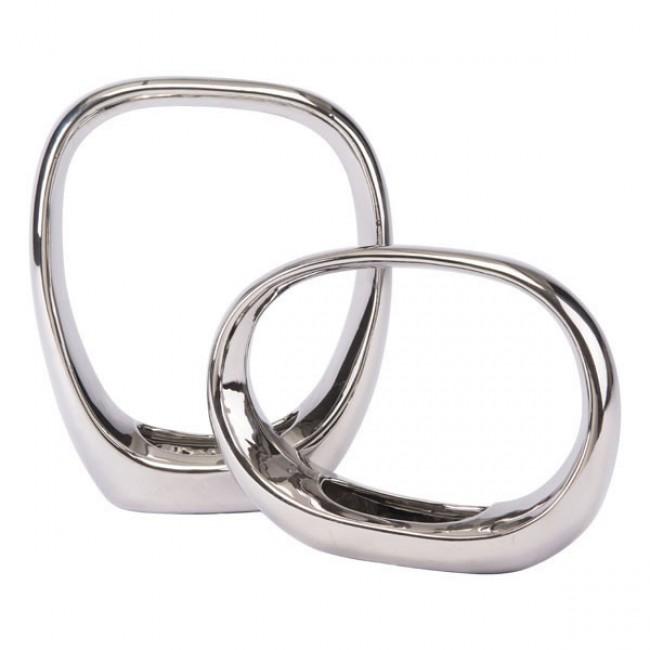 Accesorio Decorativo Oval Figurine Mediano - Plata / A10163