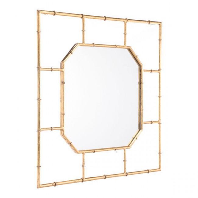 Espejo Modelo Bamboo Cuadrado - Dorado