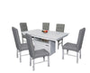 Comedor Belgica 6 Sillas con Buffet - Gris