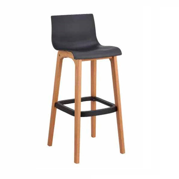 Banco Gustavo Pvc Negro - Negro y Nogal