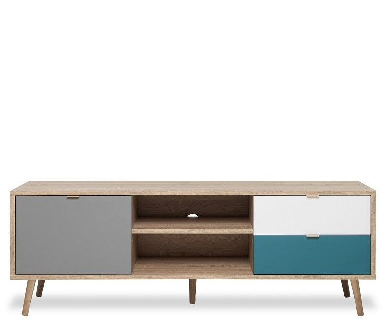 Mesa Para Tv Palau Roble Y Tricolor