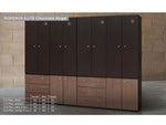 Ropero Modelo Elite 4 (2 Puertas con Entrepaños y 3 Cajones) - Chocolate con Nogal