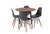 Mesa de comedor redonda con 4 sillas Rygge - Blanco y negro