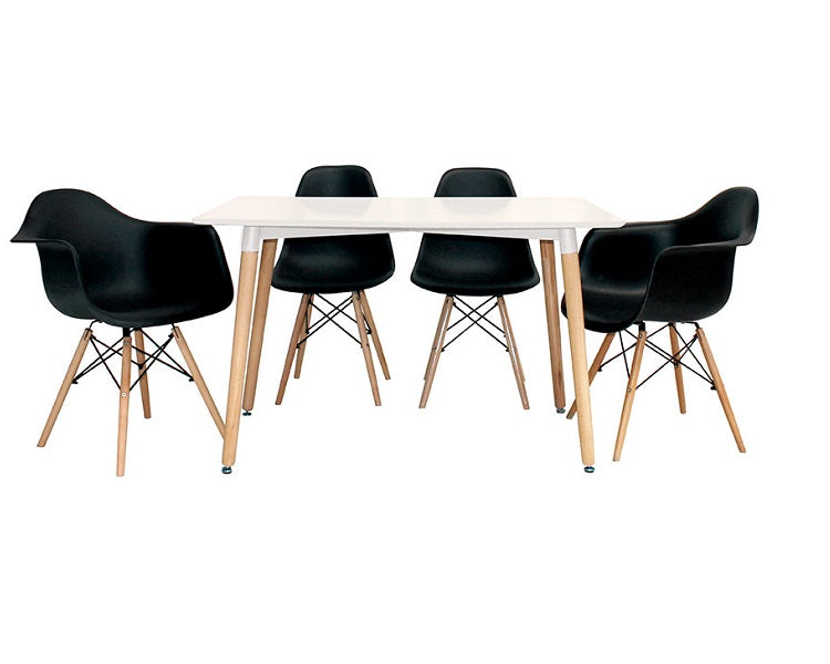 Mesa De Comedor Clap - Blanco/Pino
