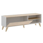 Mesa de TV Genesis - Roble y Blanco Brillante